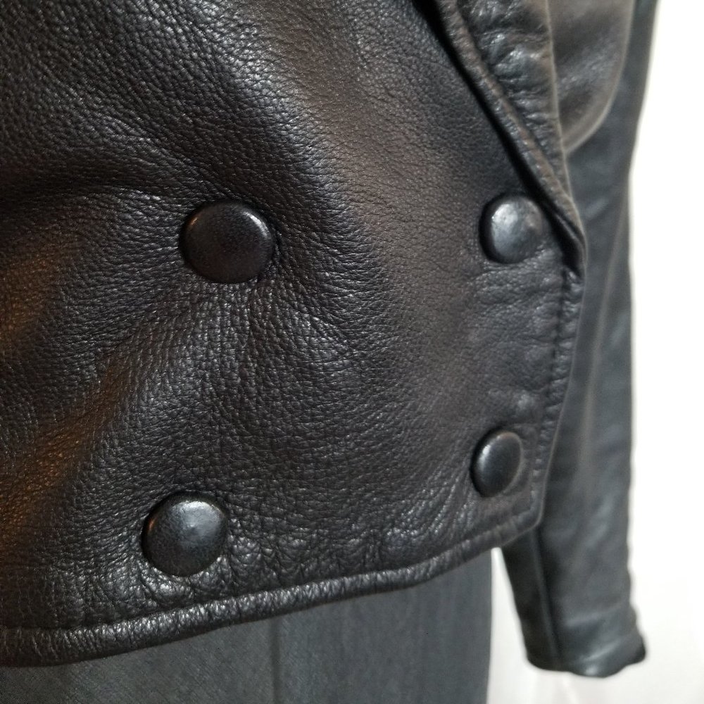 Vintage 1980s moto jacket, Back leather jacket, designer size Medium - Picture 13 of 15